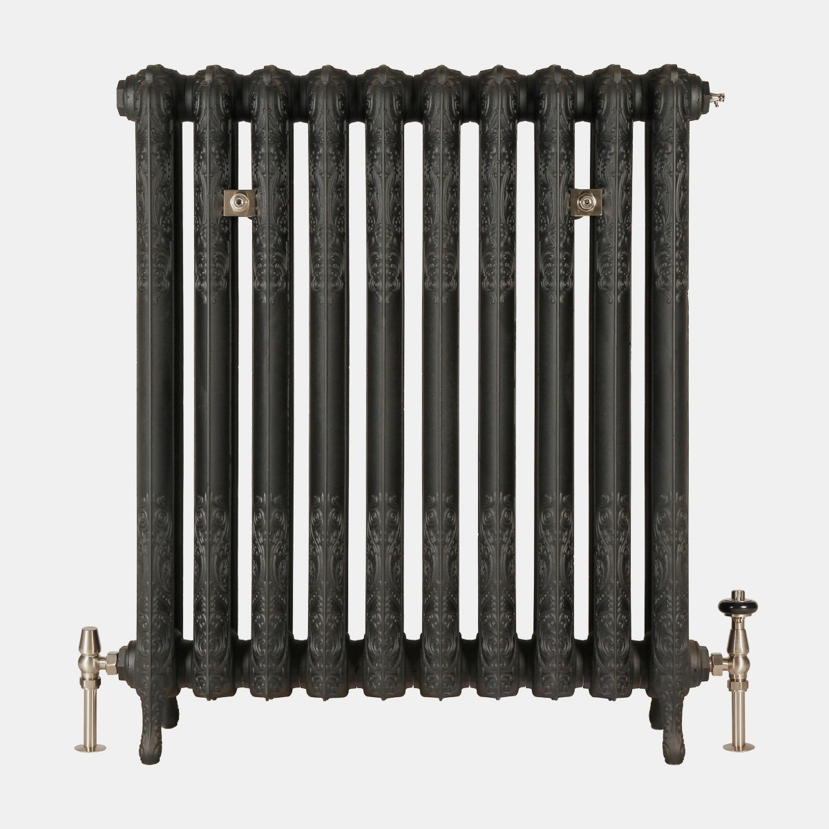 Rococo II 950mm Castrads radiator in Matt Black finish